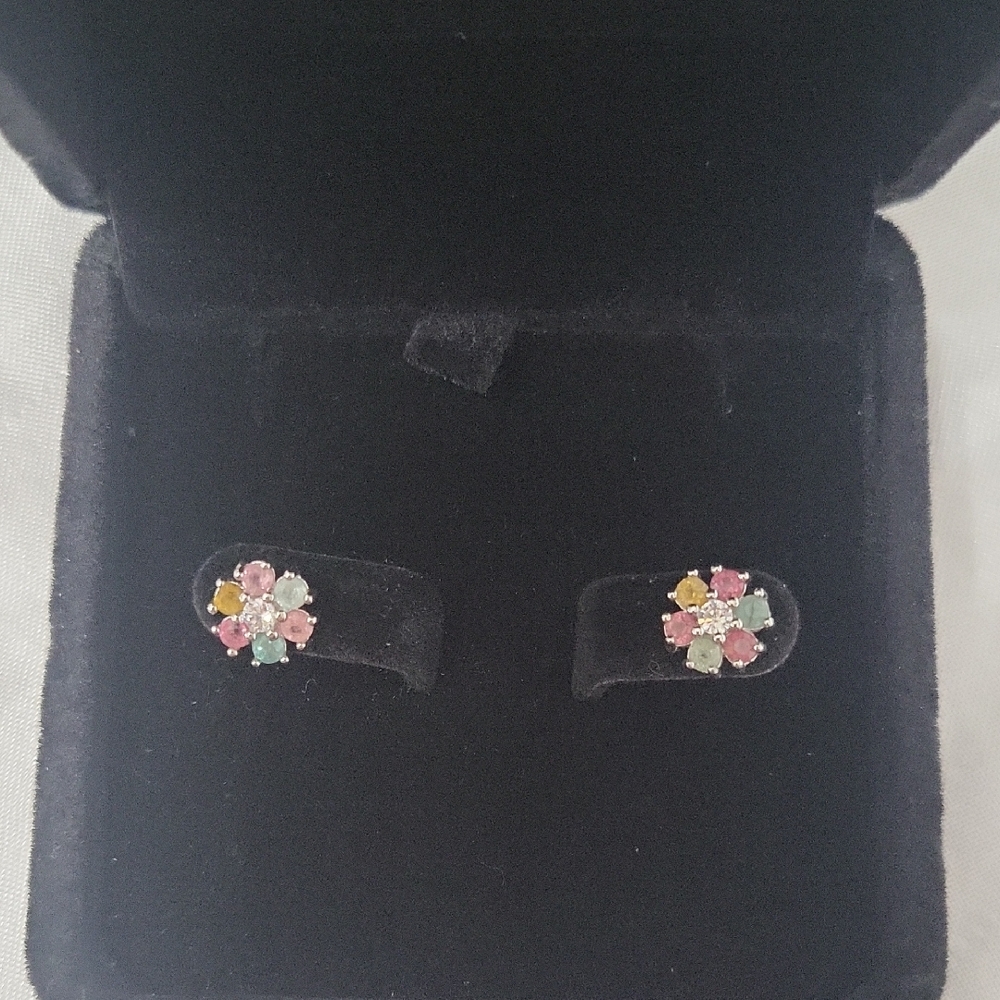 Genuine Multi Gemstone Earrings In a Stunning Design